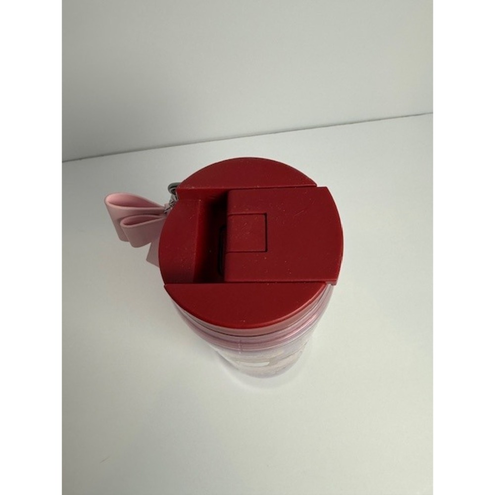 Starbucks 2025 Holiday Bearista Reindeer Tumbler 16oz Pink Purple Bow Charm NEW - Picture 4 of 5